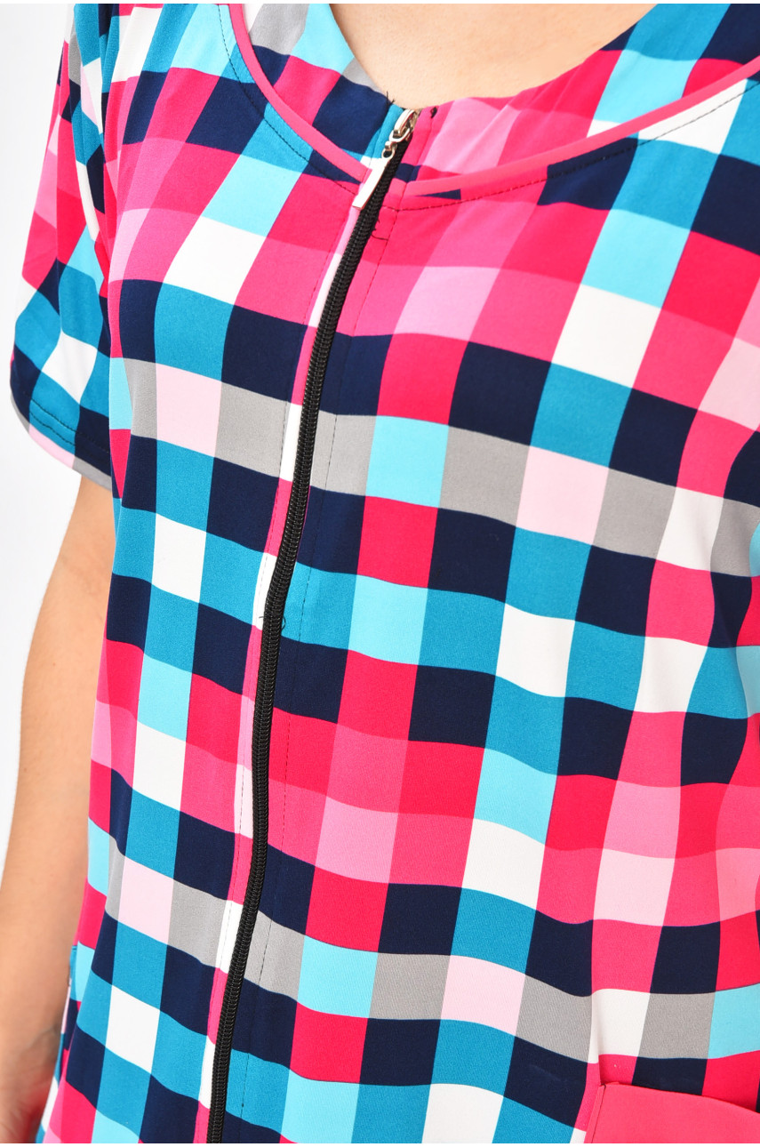 Халат женский батальный розового цвета с принтом 2317 204607 Халат женский батальный розового цвета с принтом 2317 204607