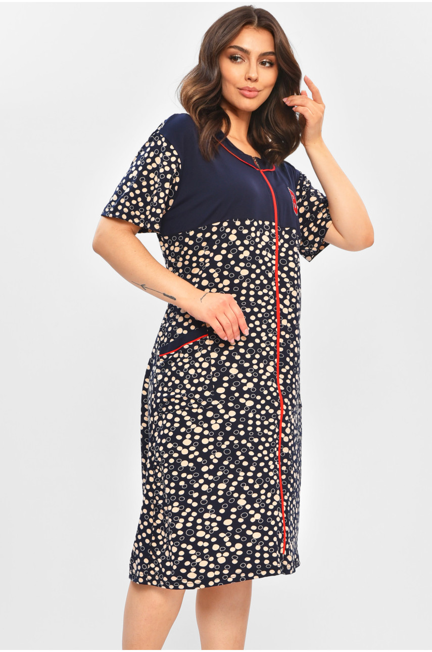 Халат женский батальный тёмно-синего цвета с принтом 2316 204608