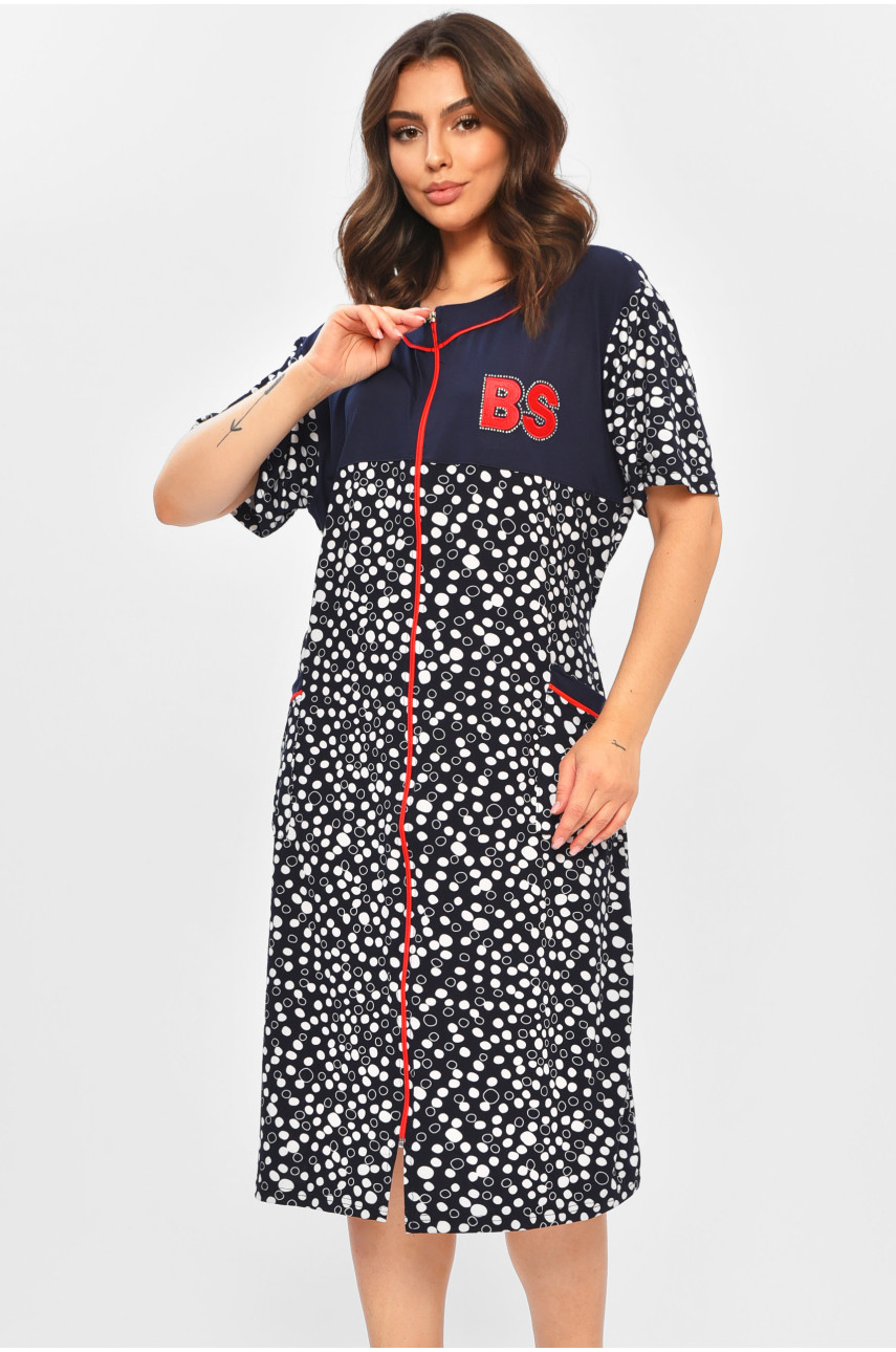 Халат женский батальный тёмно-синего цвета с принтом 2316 204609