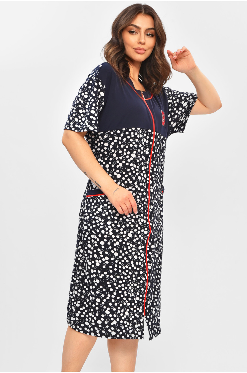 Халат женский батальный тёмно-синего цвета с принтом 2316 204609