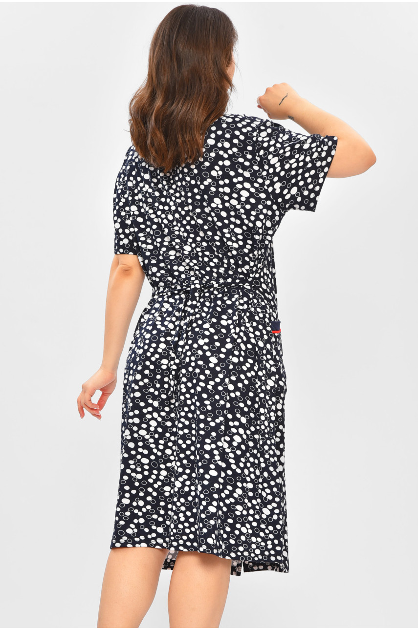 Халат женский батальный тёмно-синего цвета с принтом 2316 204609 Халат женский батальный тёмно-синего цвета с принтом 2316 204609