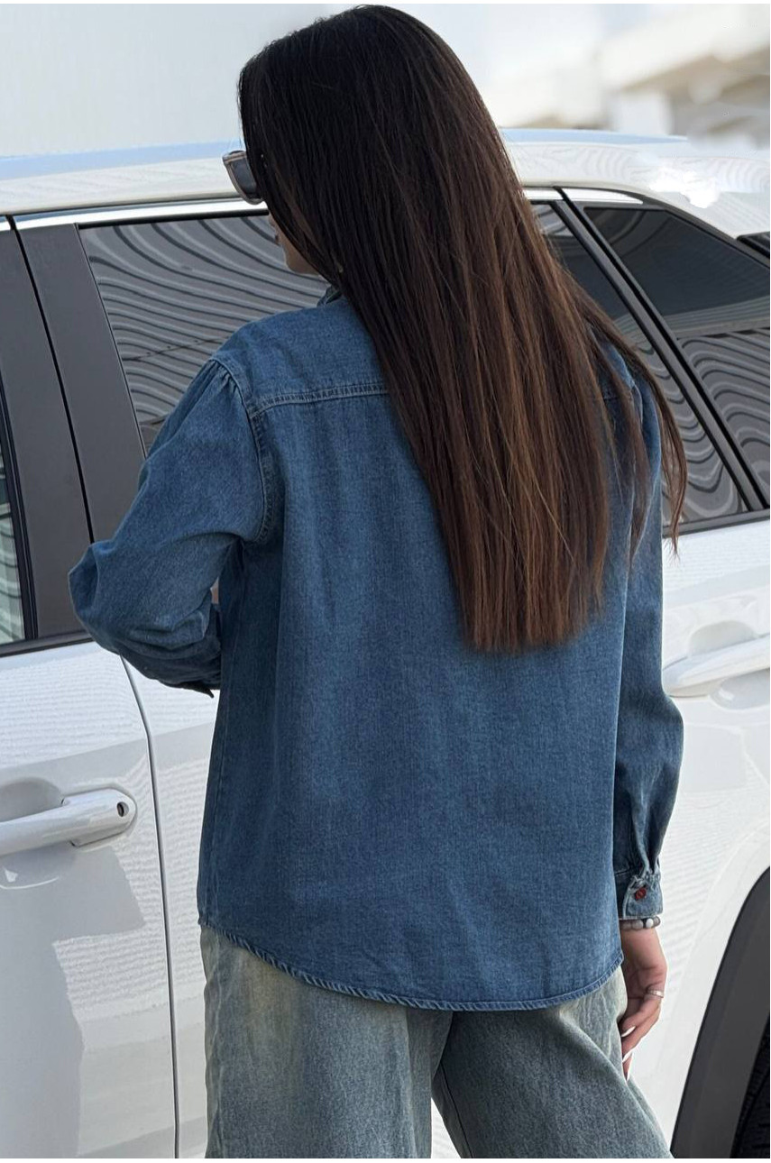 Сорочка джинсова жіноча блакитного кольору 204626