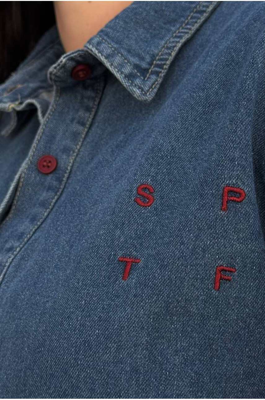 Сорочка джинсова жіноча блакитного кольору 204626