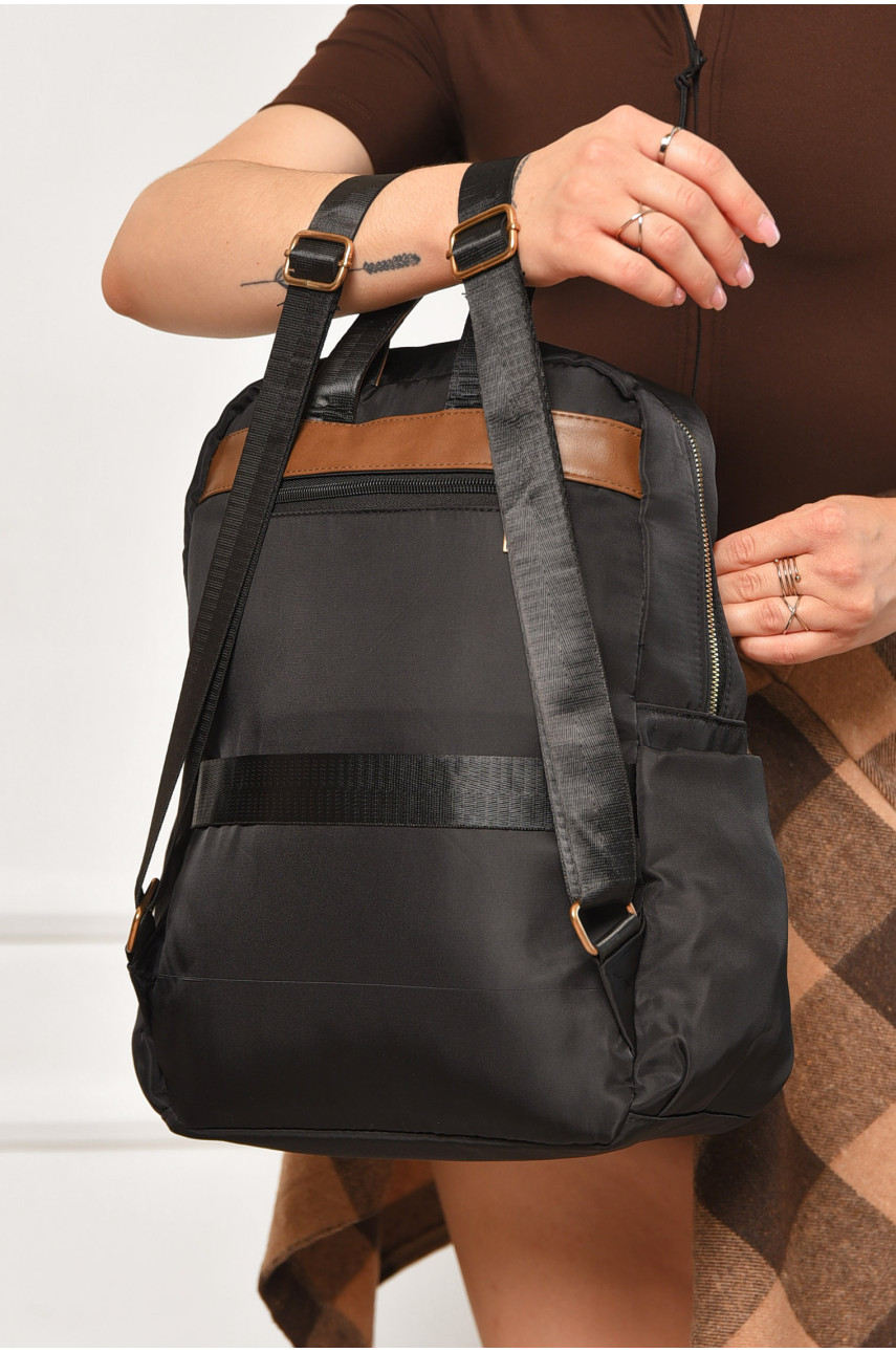 Рюкзак женский однотонный черного цвета 6725 204640