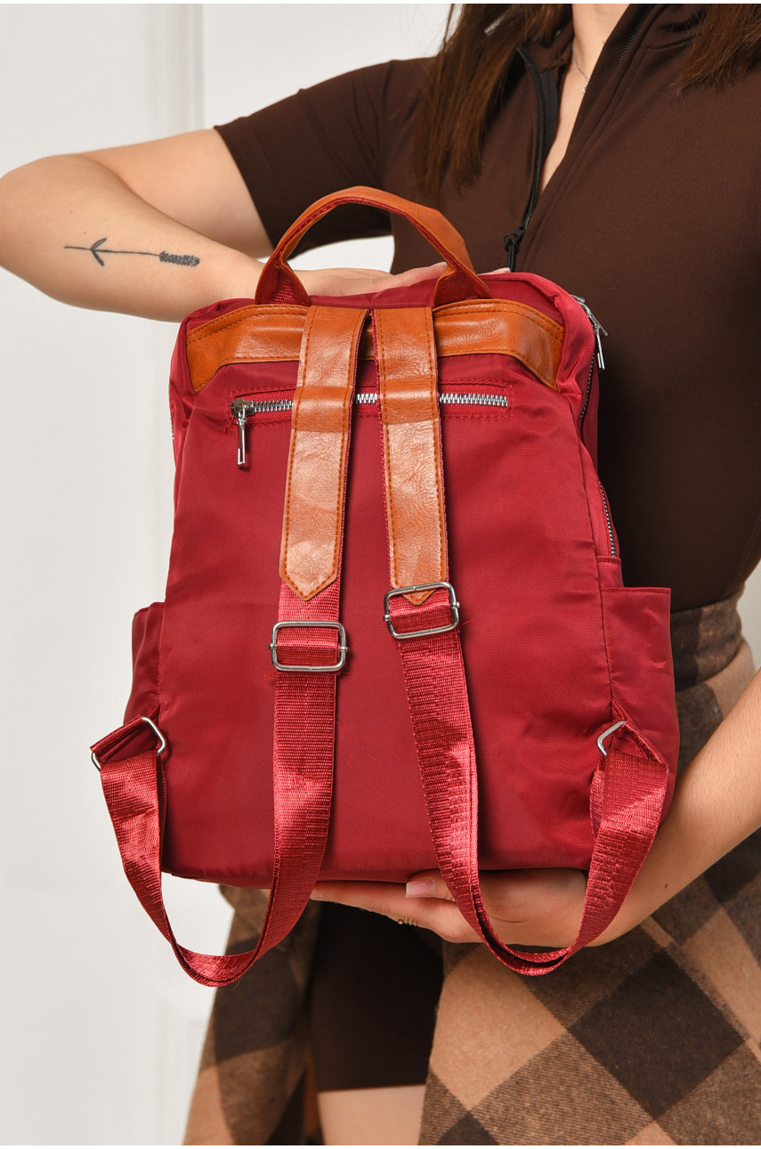 Рюкзак женский однотонный красного цвета 1360 204652