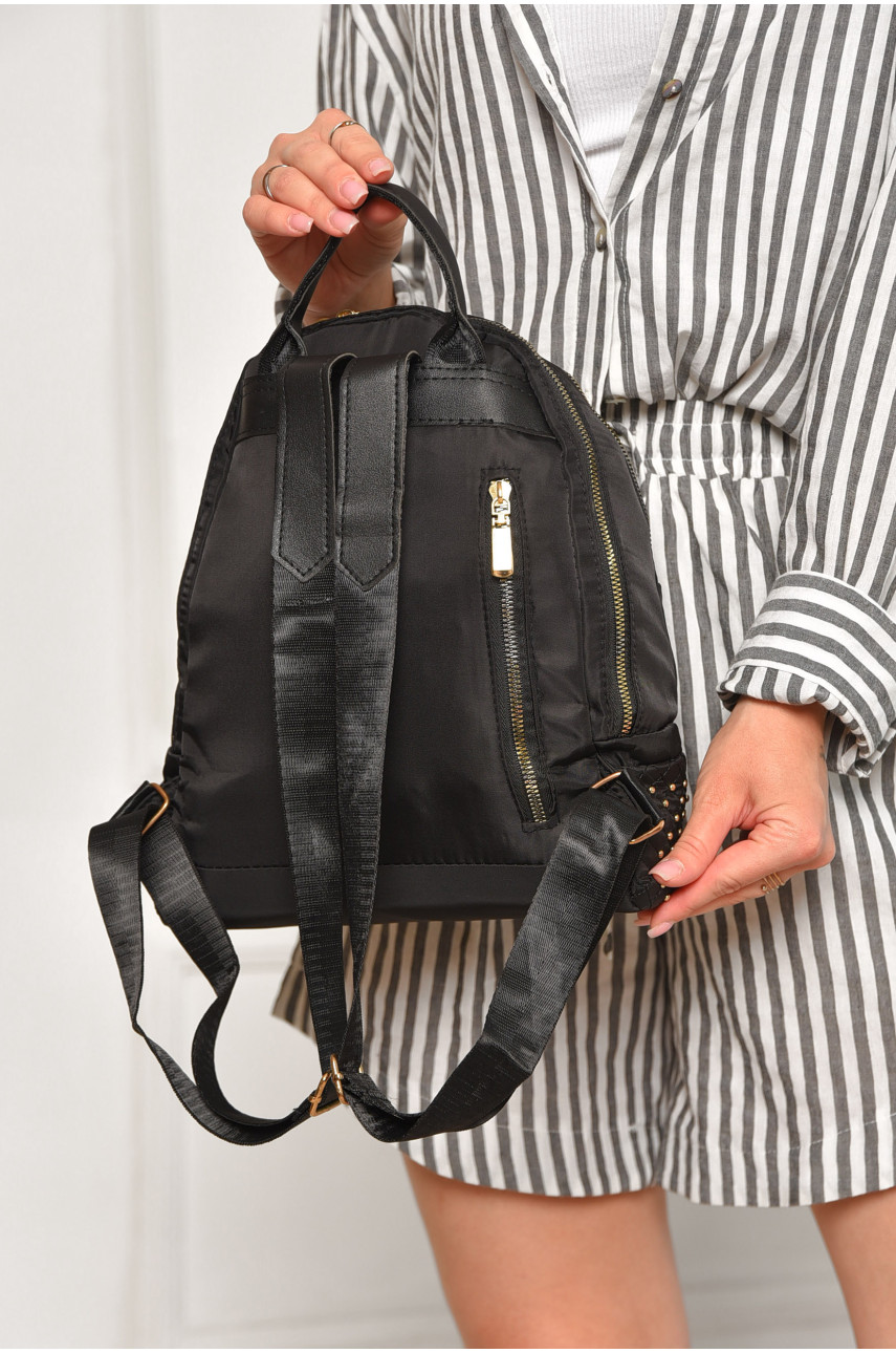 Рюкзак женский однотонный черного цвета 204656