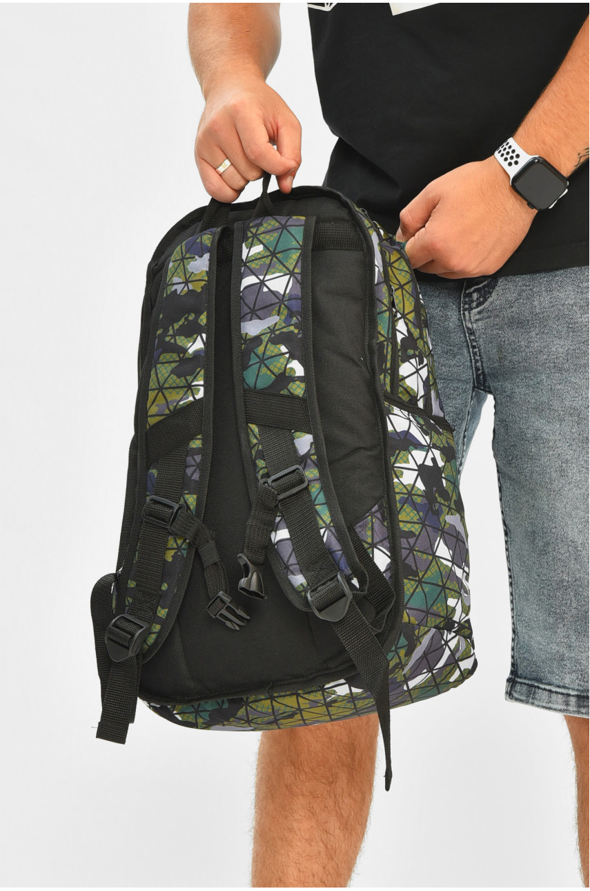 Рюкзак чоловічий спортивний зеленого кольору з принтом 204660