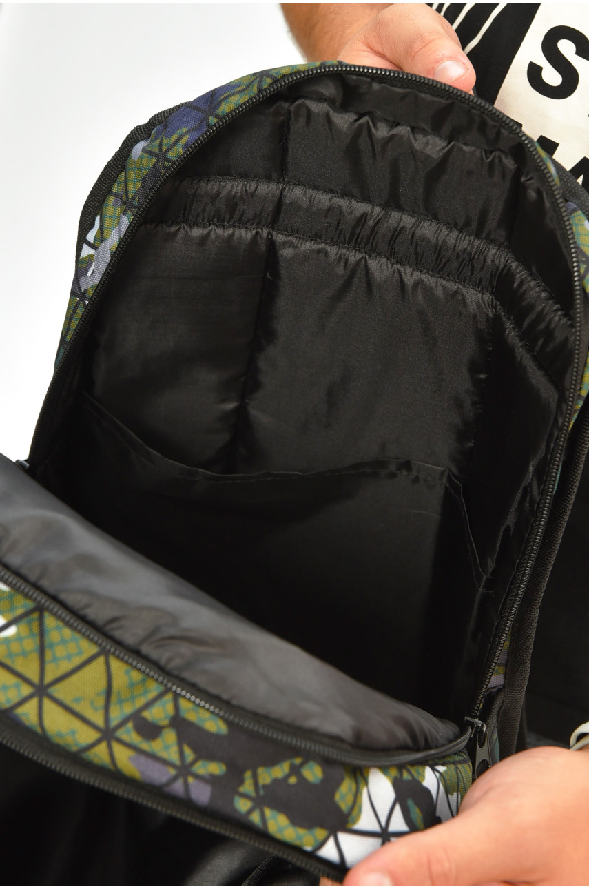 Рюкзак чоловічий спортивний зеленого кольору з принтом 204660