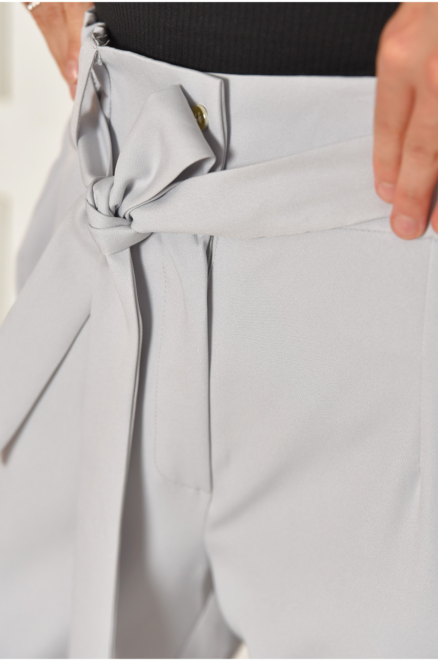 Штани жіночі напівбатальні світло-сірого кольору 204696