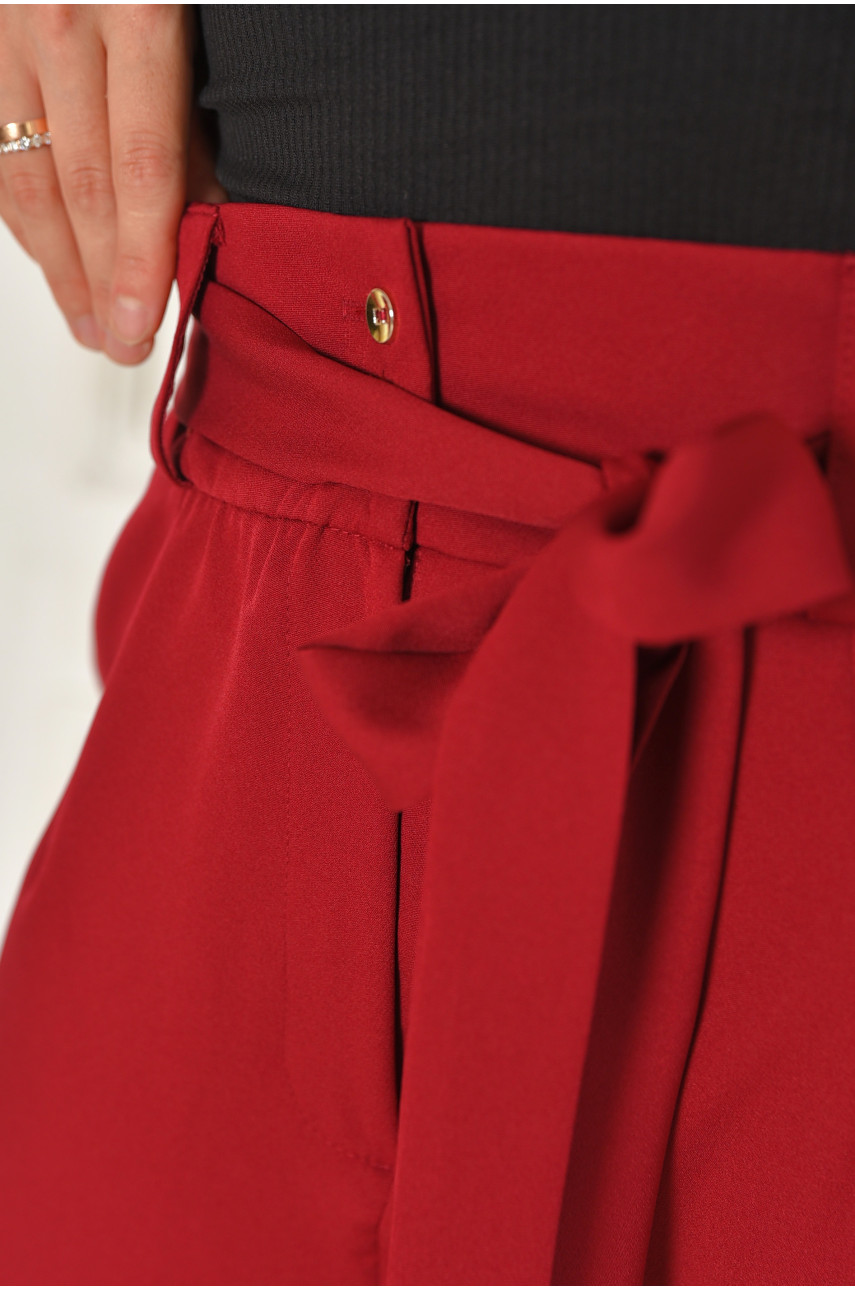 Штаны женские однотонные бордового цвета 204697