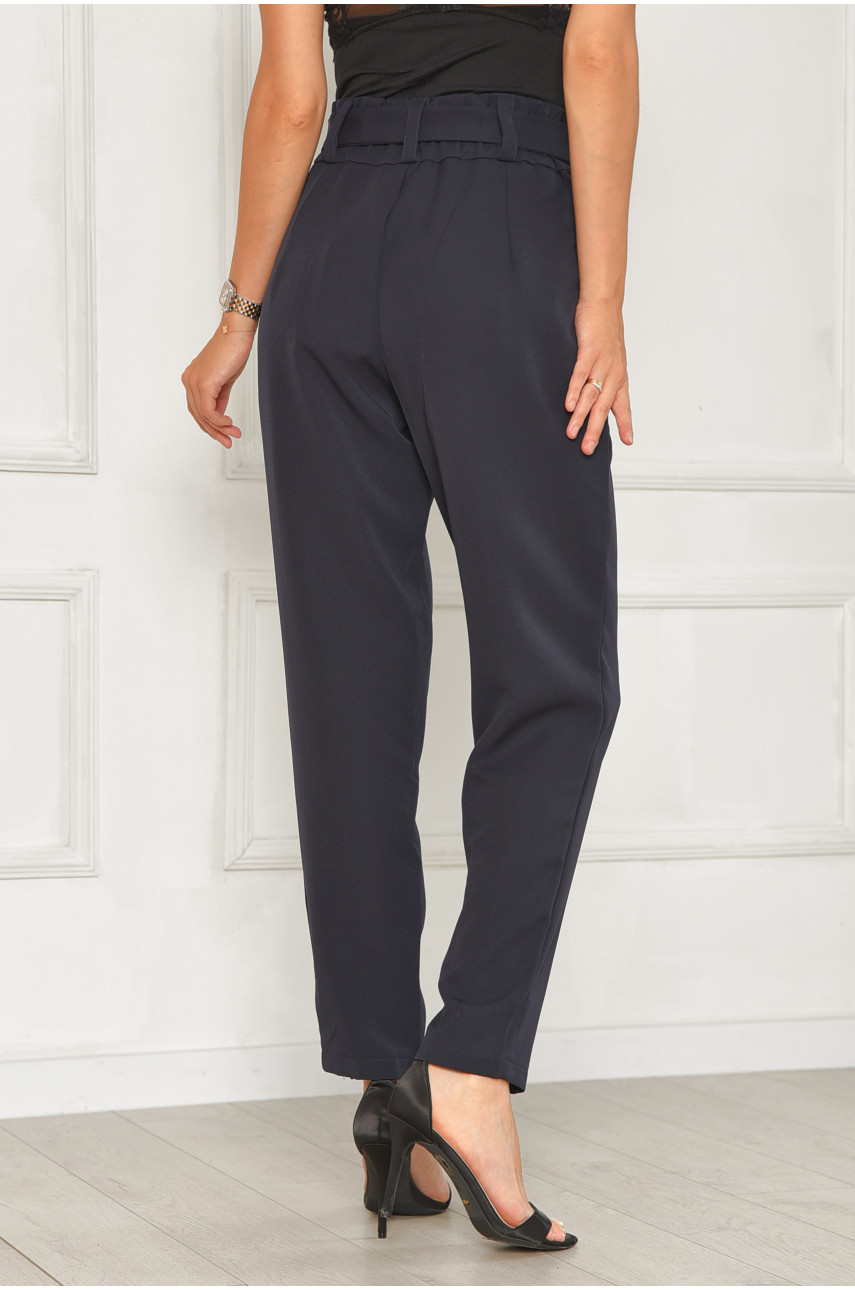 Штаны женские однотонные тёмно-синего цвета 204698