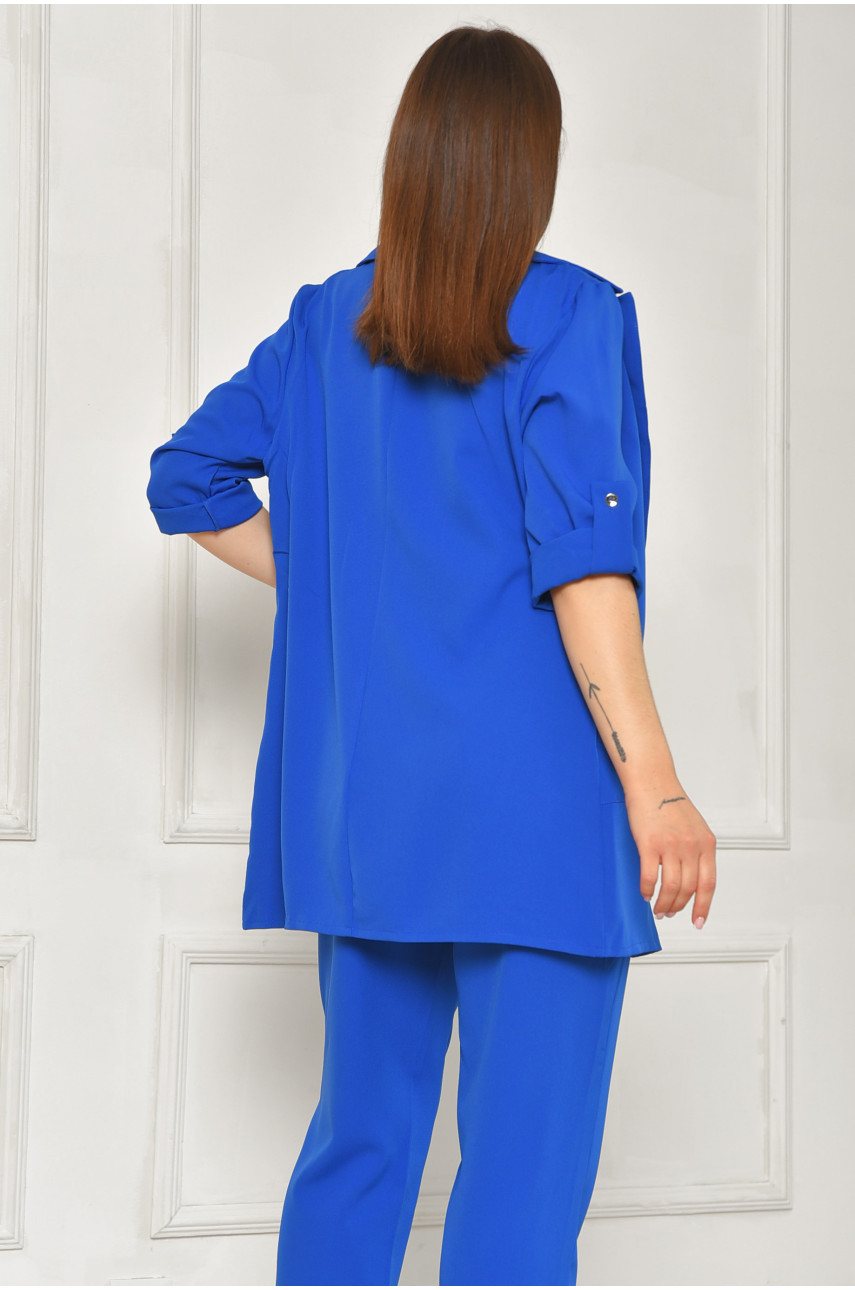 Пиджак женский однотонный синего цвета 204699