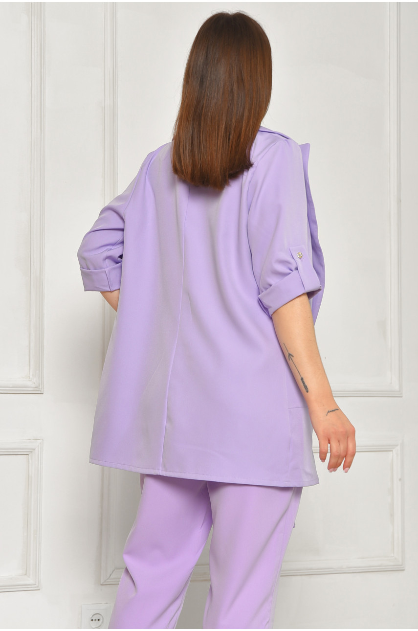 Пиджак женский однотонный сиреневого цвета 204702