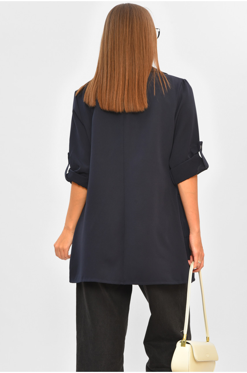 Пиджак женский однотонный тёмно-синего цвета 204710