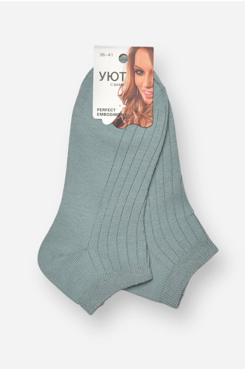 Носки женские спортивные демисезонные мятного цвета 22-03(ВL-11) 204724