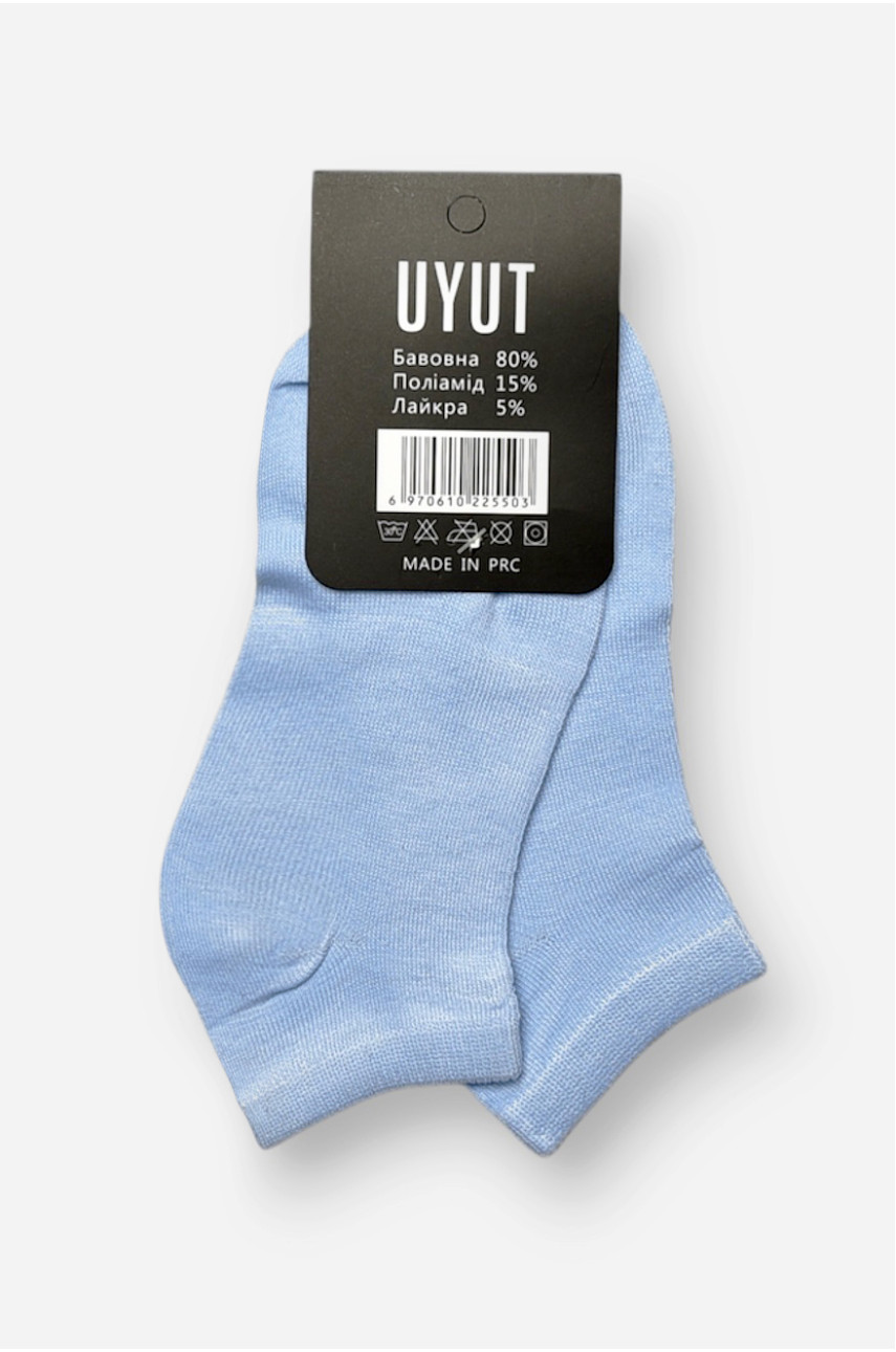 Носки женские спортивные демисезонные голубого цвета В31-1 204736