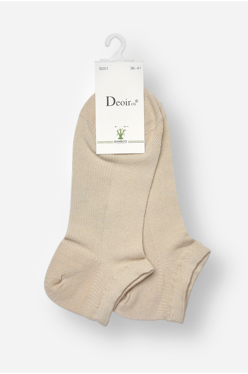 Носки женские спортивные демисезонные бежевого цвета В201-3 204759