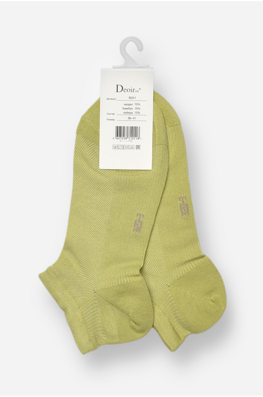 Носки женские спортивные демисезонные оливкового цвета В201-3 204760