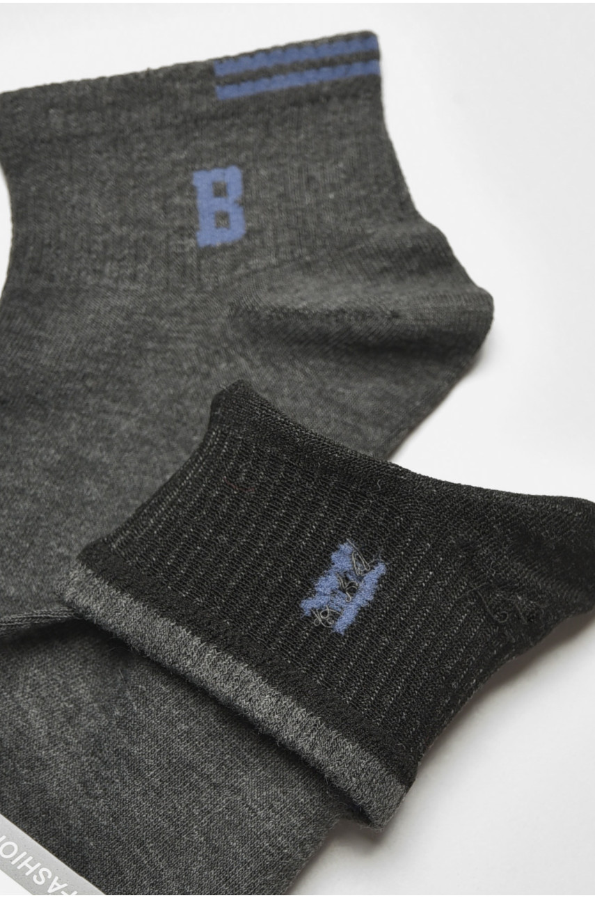 Носки мужские спортивные демисезонные тёмно-серого цвета ZA-10 204768