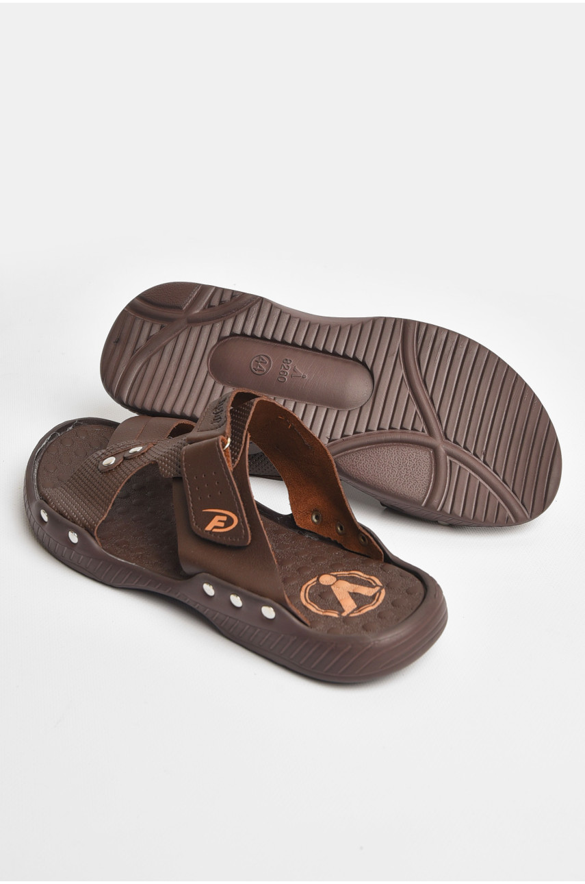 Шльопанці чоловічі коричневого кольору Уцінка 8260-13 204769