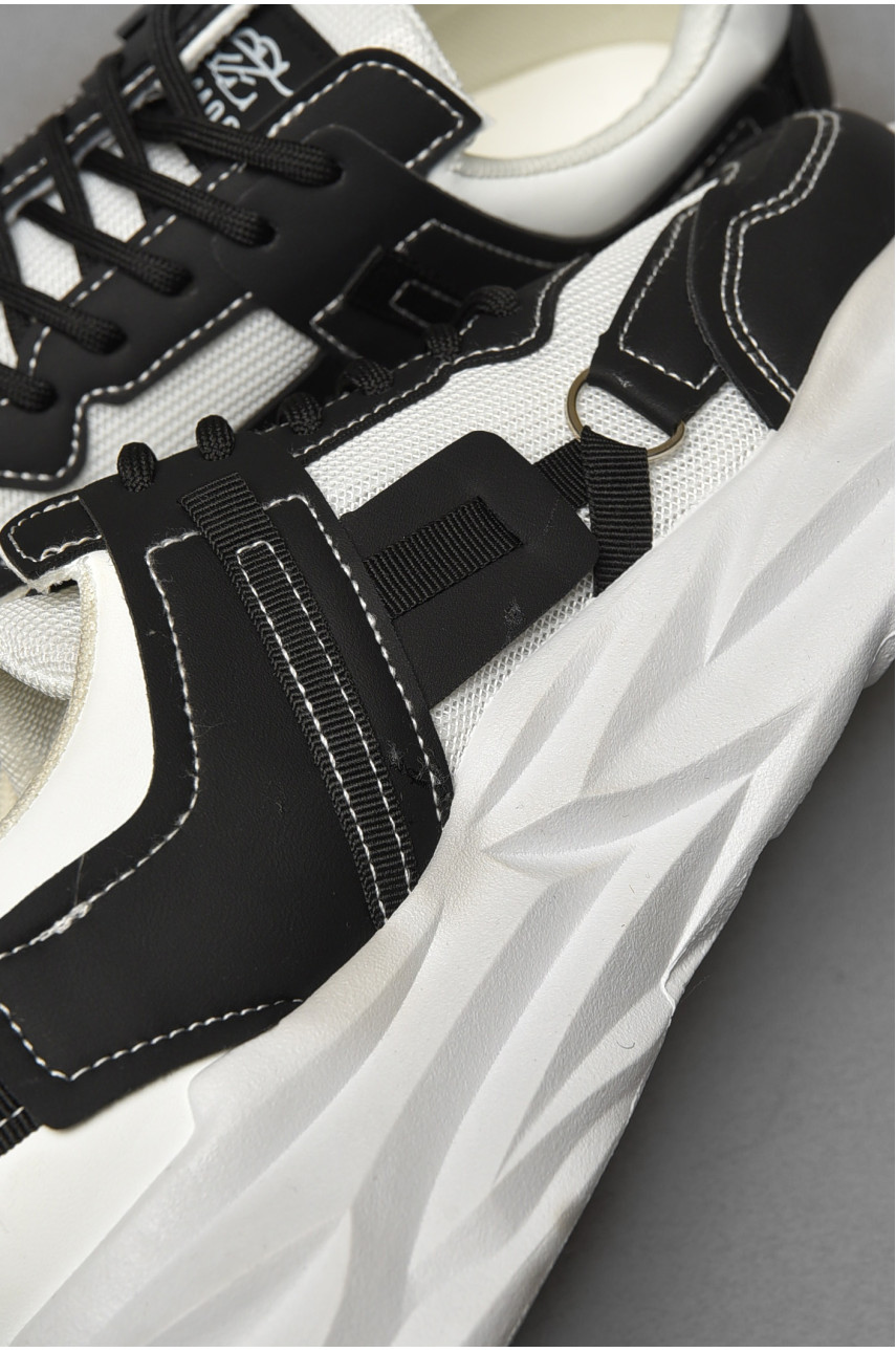 Кросівки чоловічі чорно-білого кольору на шнурівці Уцінка 05-5 204771 Кросівки чоловічі чорно-білого кольору на шнурівці Уцінка 05-5 204771