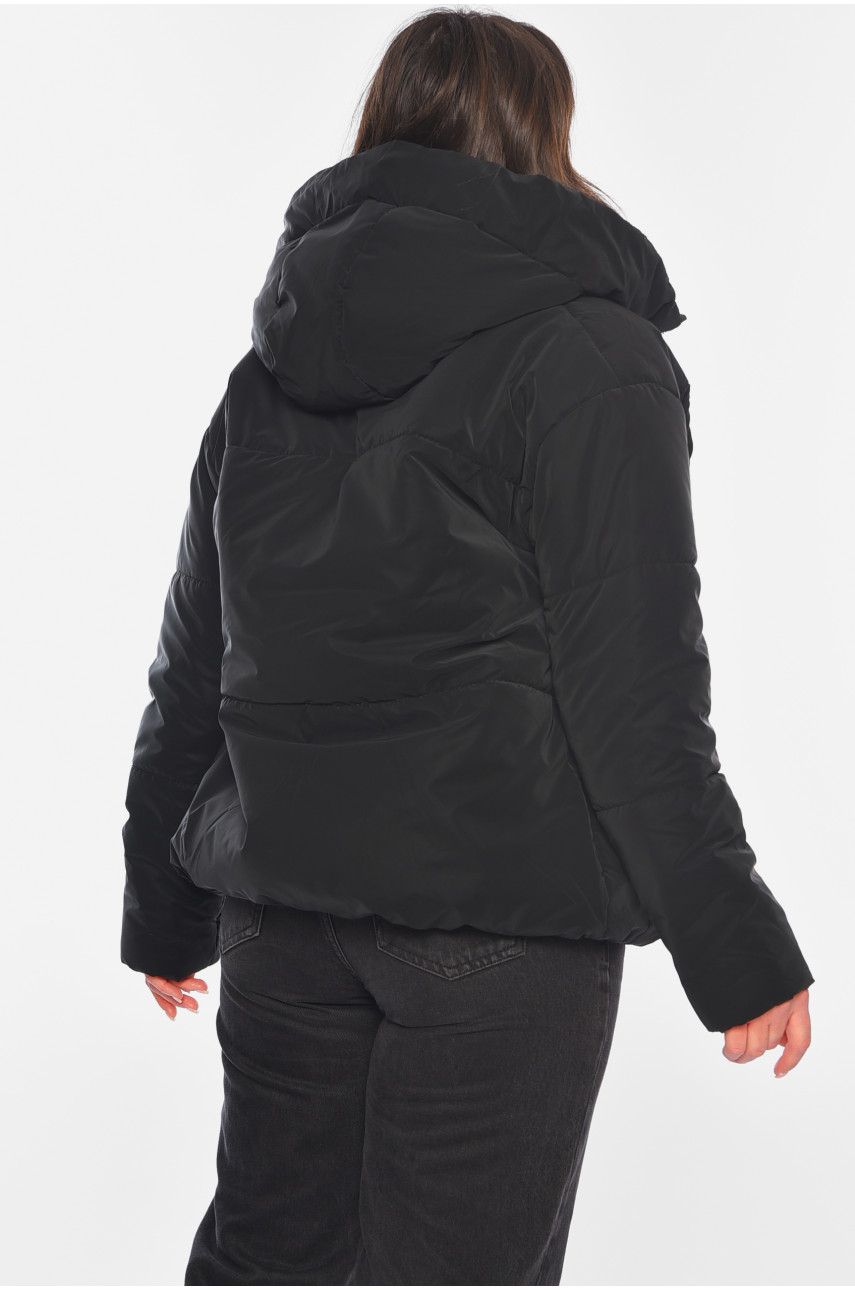Куртка женская демисезонная черного цвета 207 204778