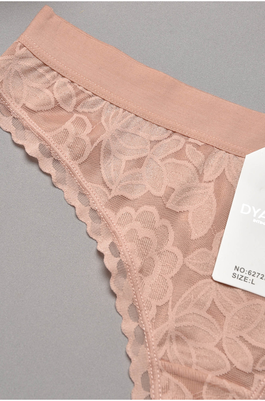 Стринги женские однотонные светло-розового цвета 6272F 204786