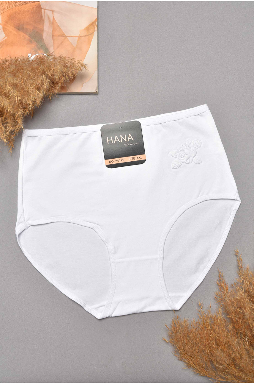Трусы женские полубатальные белого цвета 24129 204788