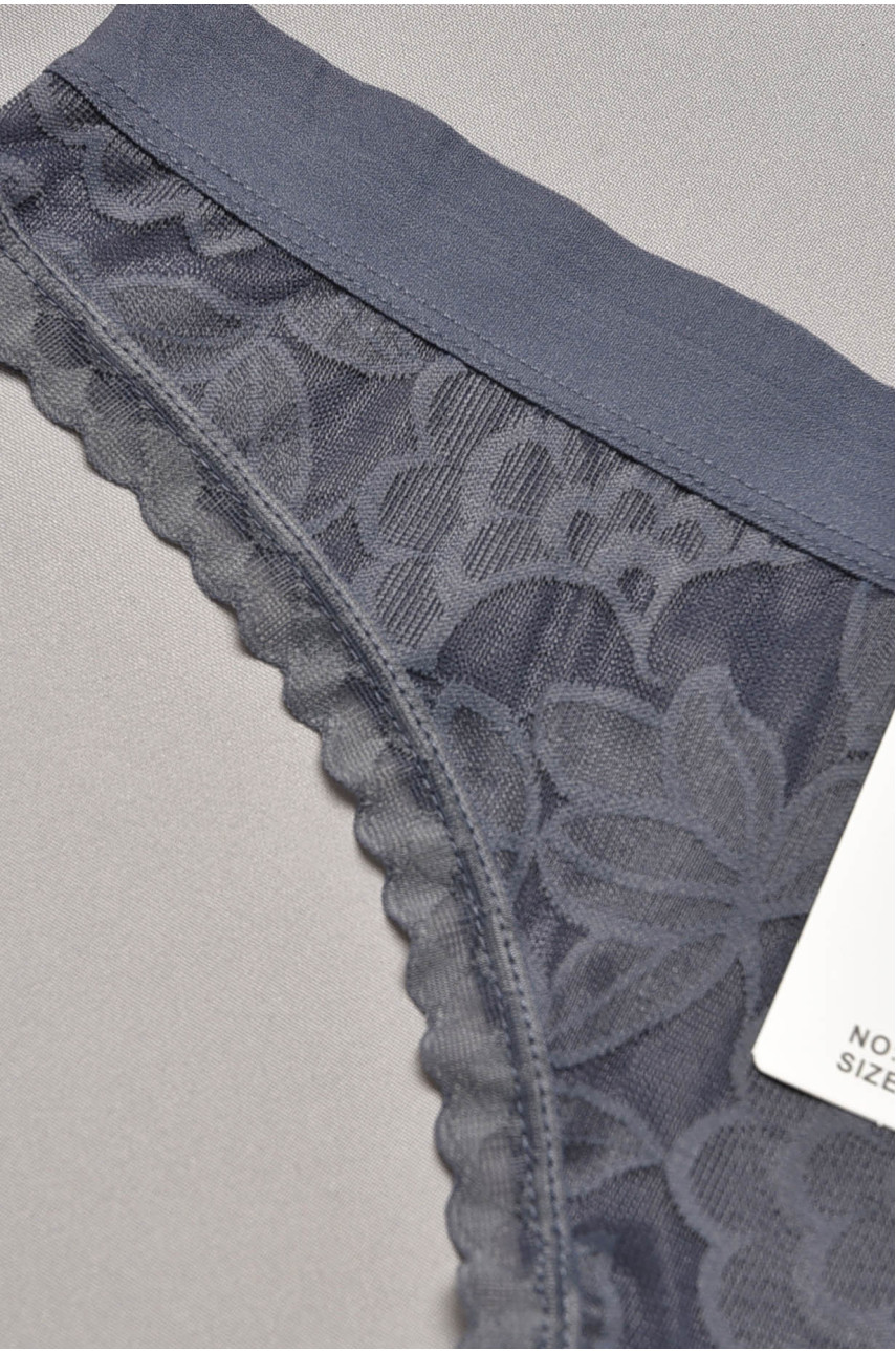 Стринги женские однотонные серого цвета 6272F 204793