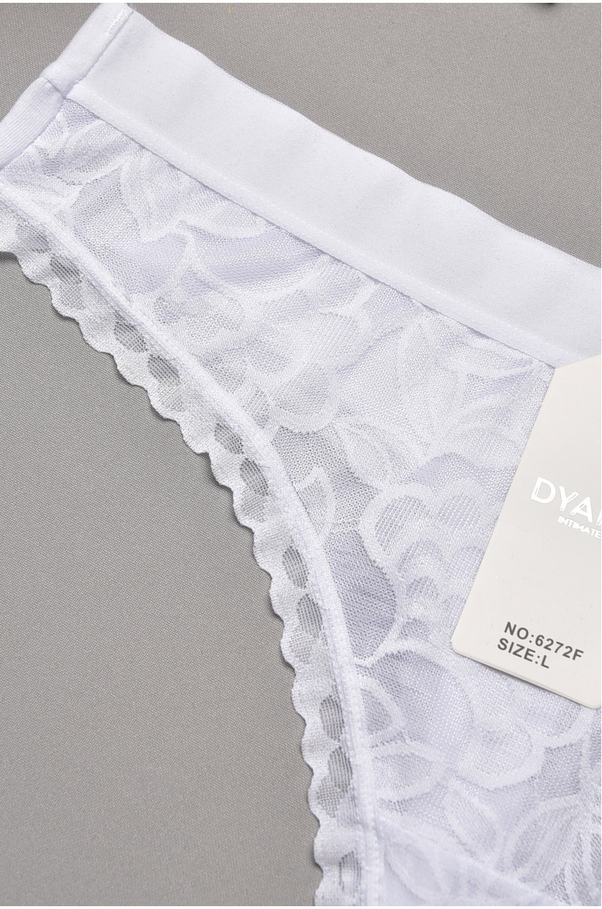 Стринги женские однотонные белого цвета 6272F 204794