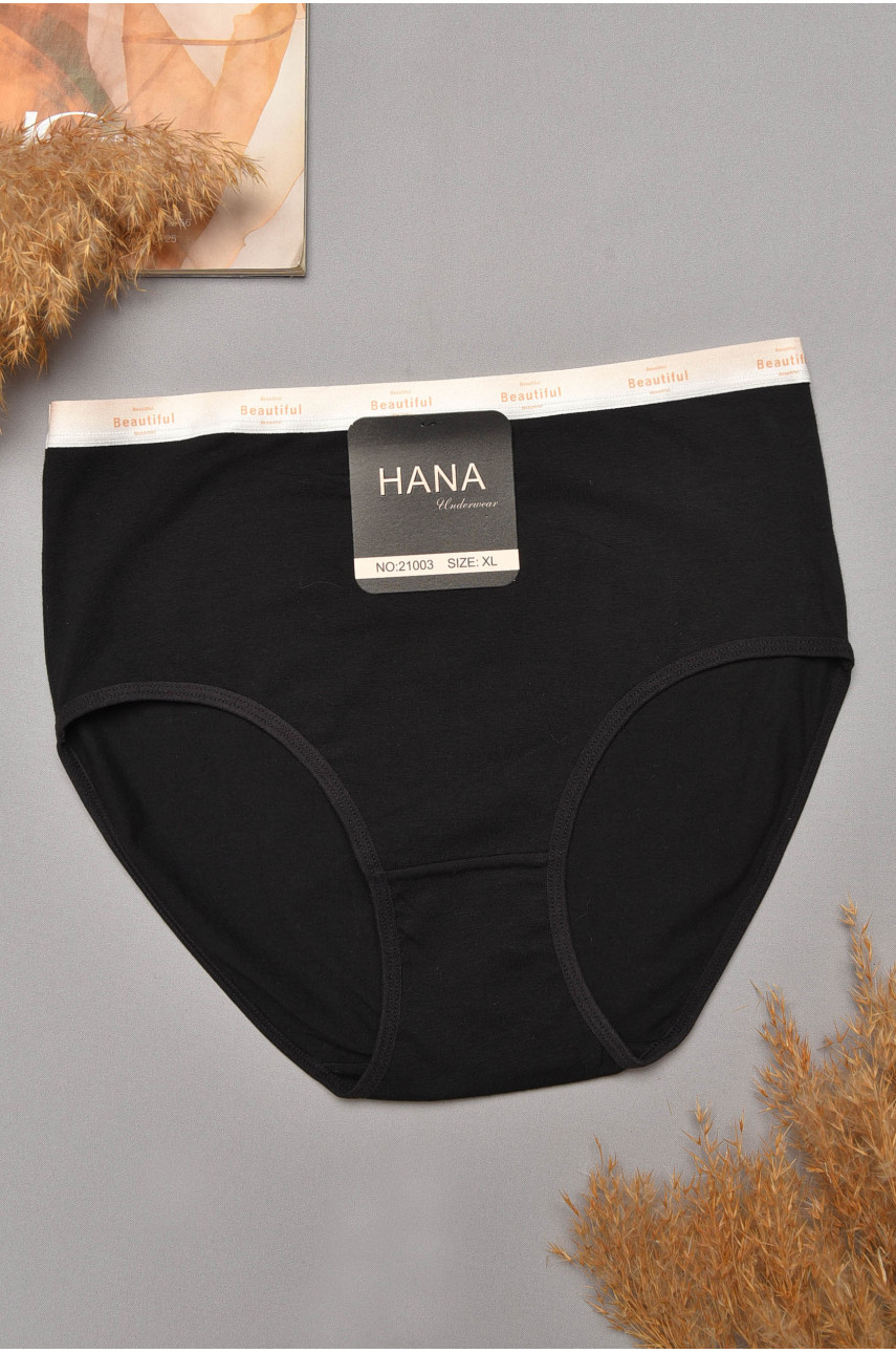 Трусы женские полубатальные черного цвета 21003 204801
