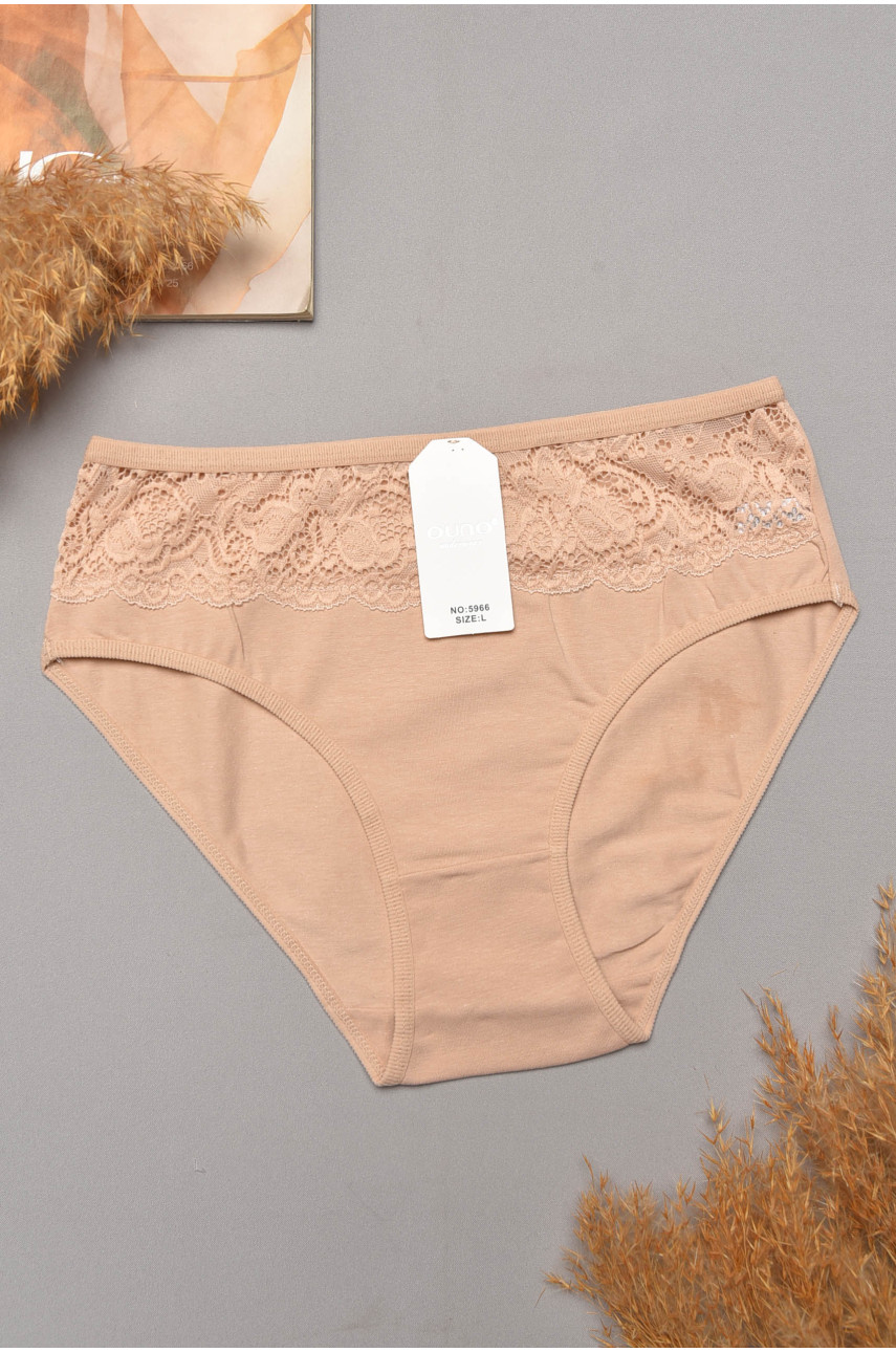 Трусы женские полубатальные бежевого цвета 5966 204808