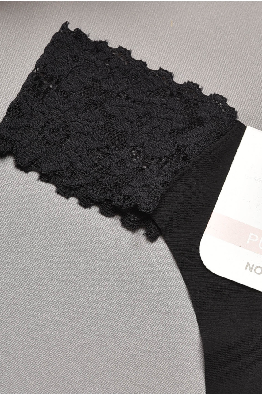 Стринги женские однотонные черного цвета 9628 204813