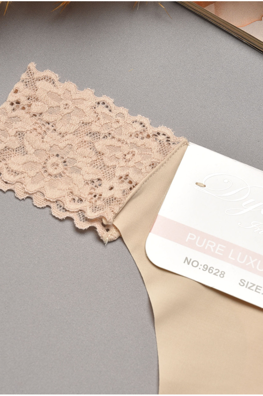 Стринги женские однотонные бежевого цвета 9628 204832