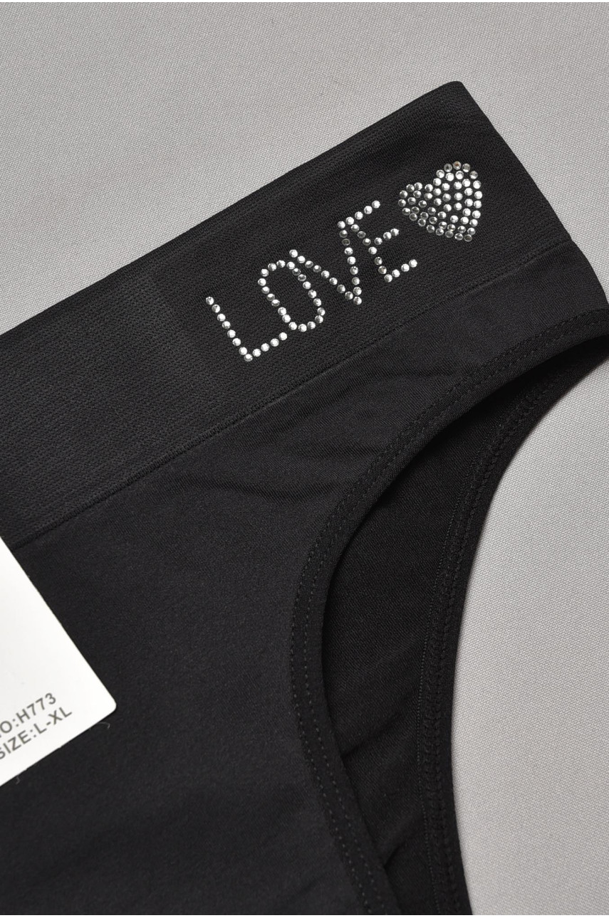 Трусы женские однотонные черного цвета 773 204851