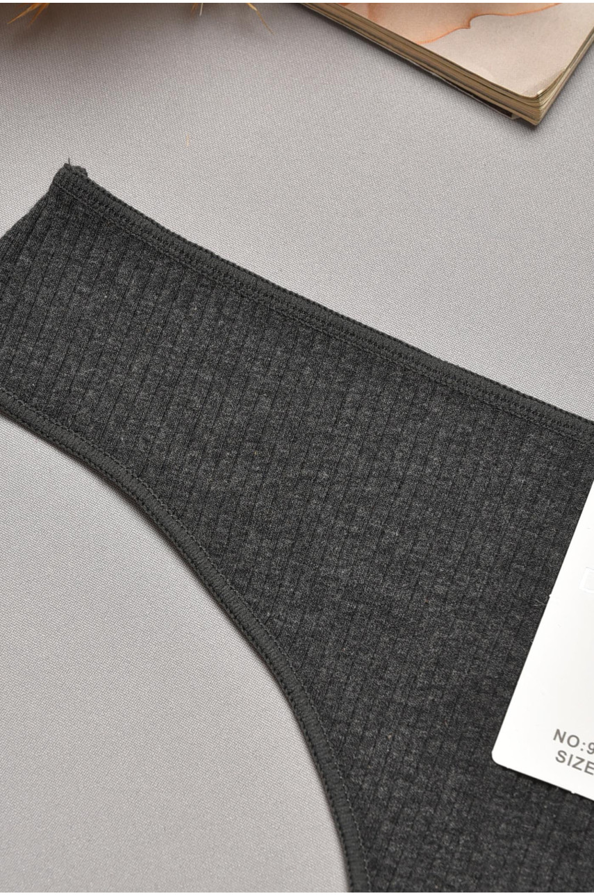 Стринги женские однотонные тёмно-серого цвета 9143 204857
