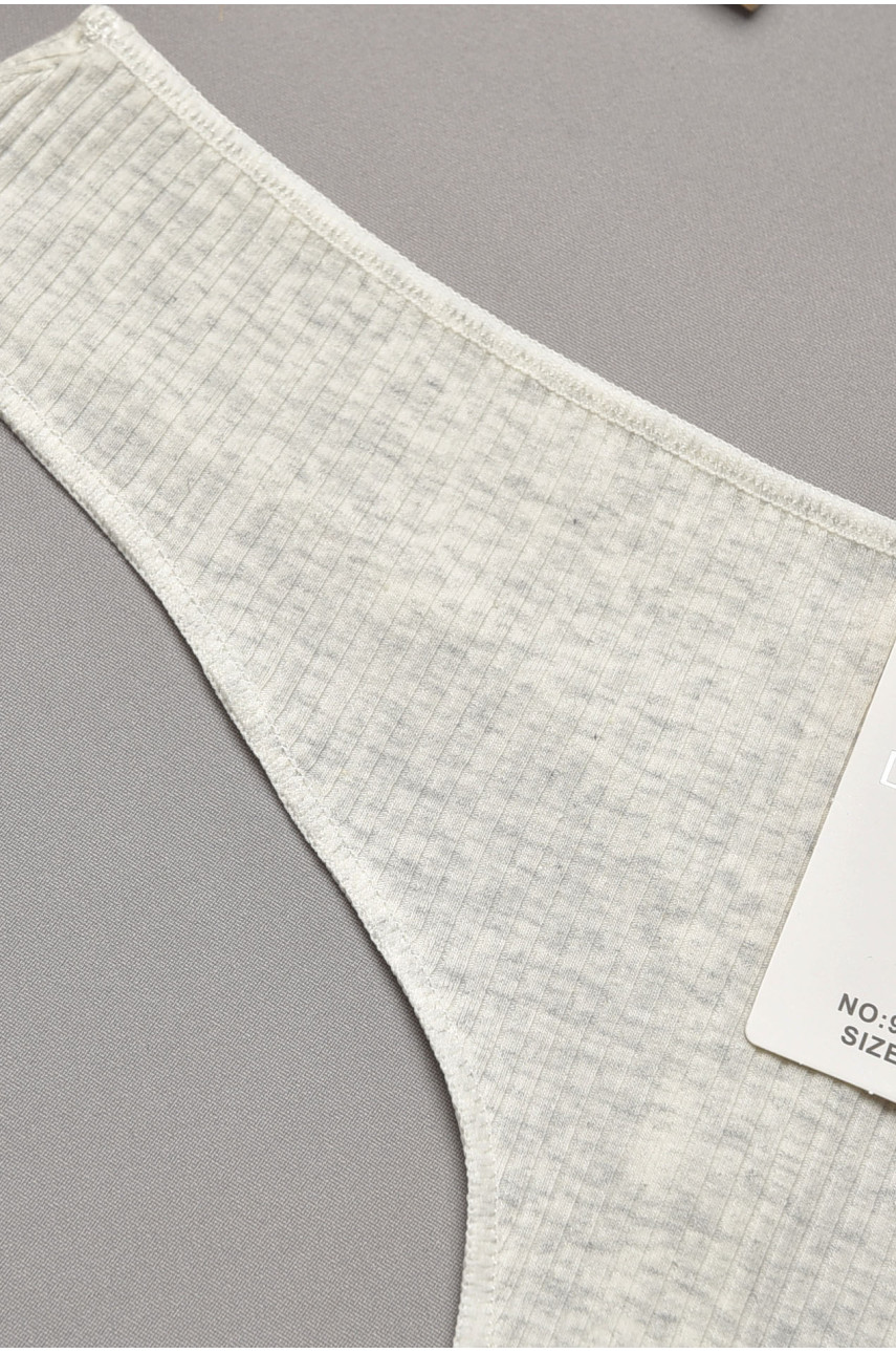 Стринги женские однотонные светло-серого цвета 9143 204860