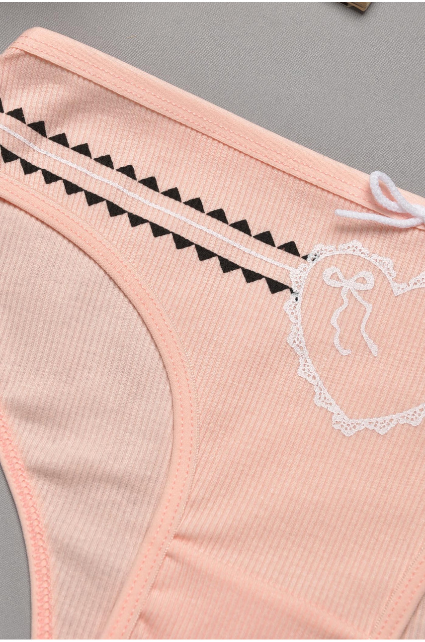 Трусы женские персикового цвета с принтом 2399 204865