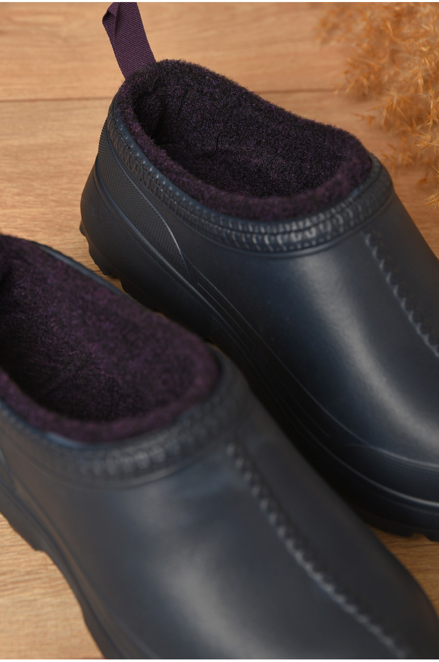 Галоши женские  на меху темно-синего цвета ВМ-35 204869