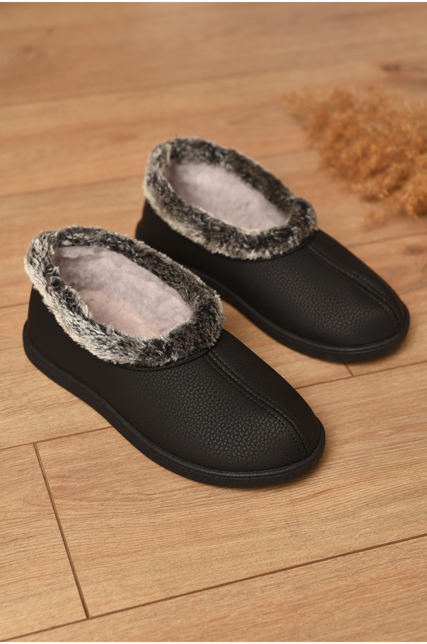 Капці жіночі на хутрі чорного кольору 2205 204874