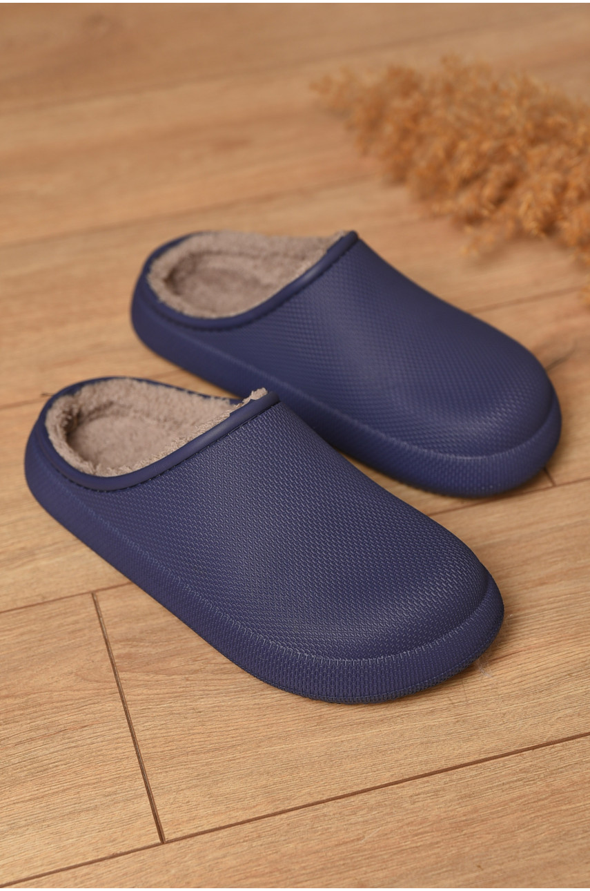 Калоші жіночі без задника утеплені синього кольору С112 204878