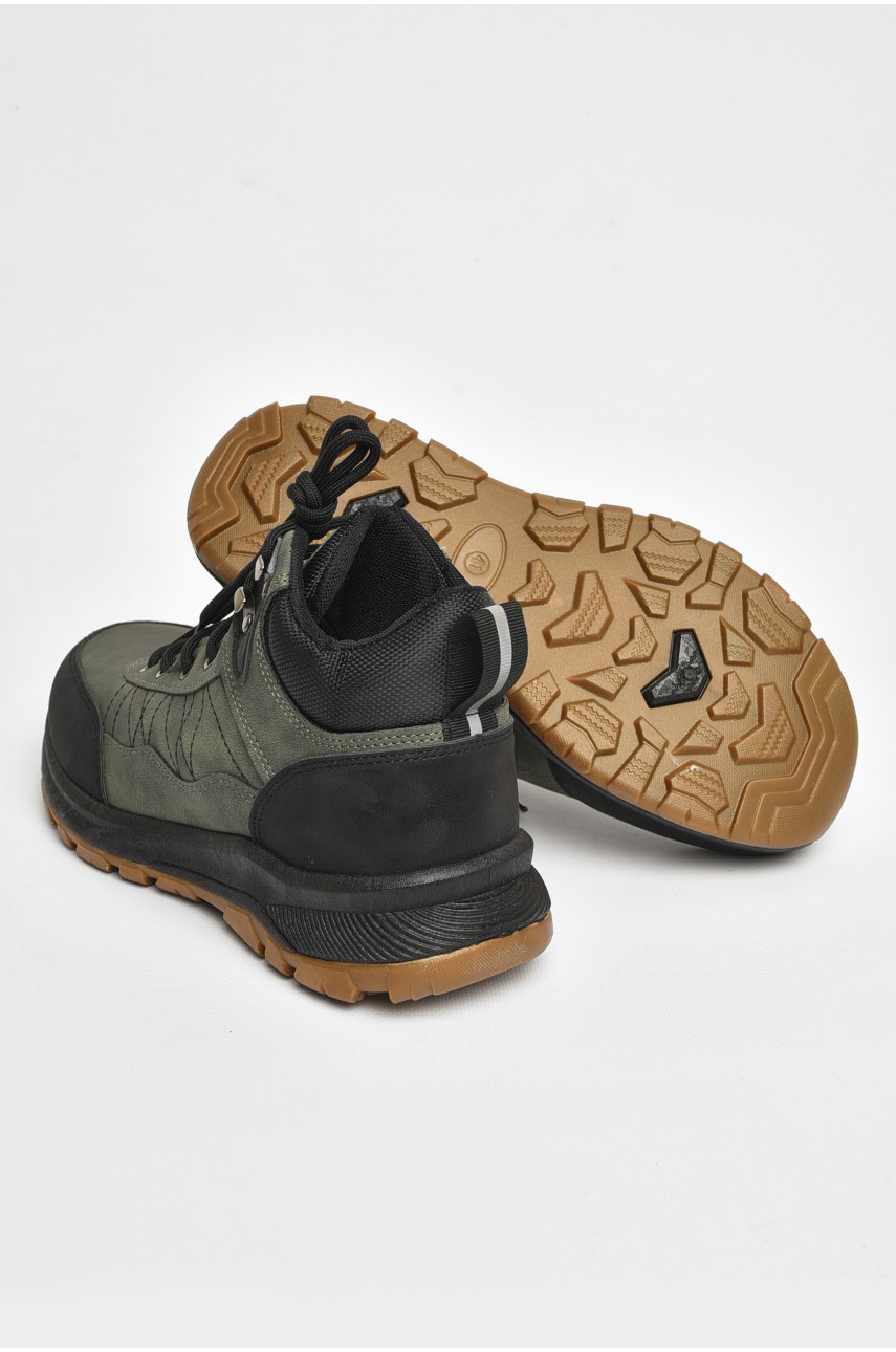 Черевики чоловічі зимові на хутрі темно-зеленого кольору YB10605-3 204880