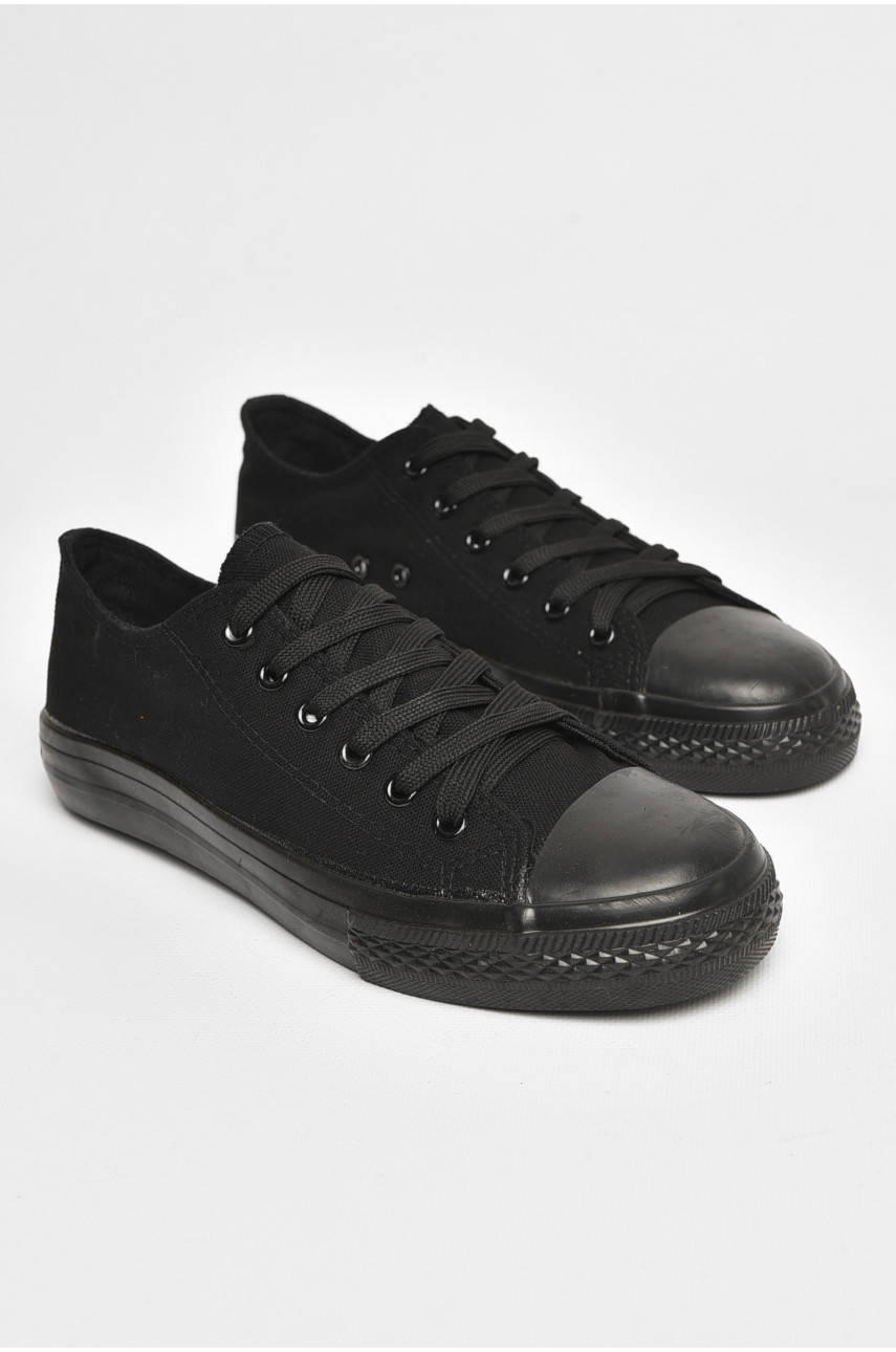 Кеды мужские текстильные черного цвета 707 204883