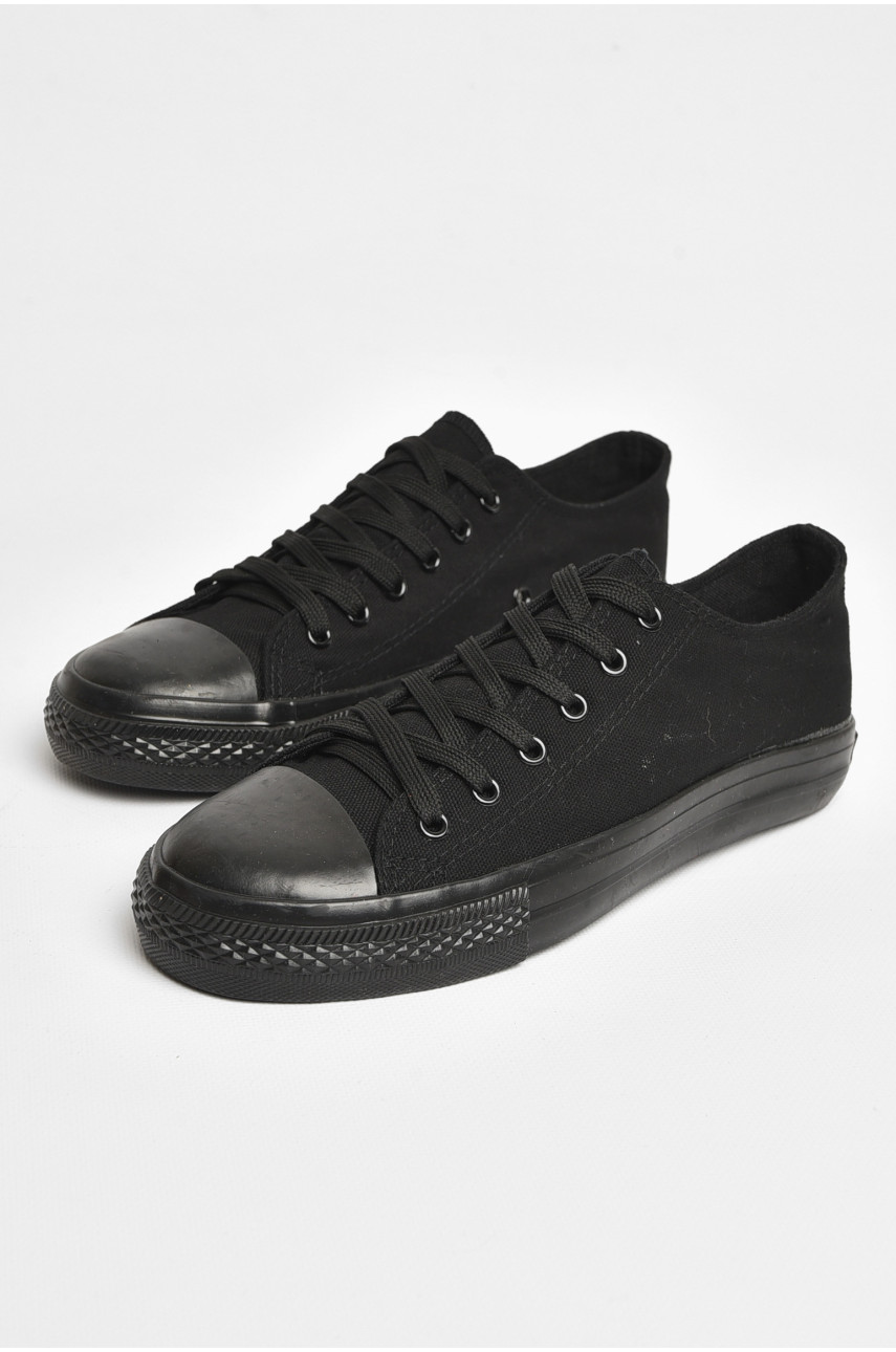 Кеды мужские текстильные черного цвета 707 204883