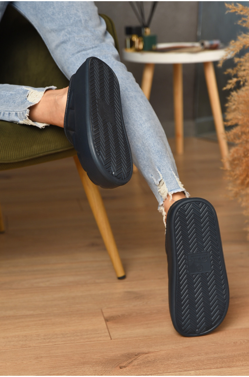 Калоші без задника утеплені темно-синього кольору 602 204888