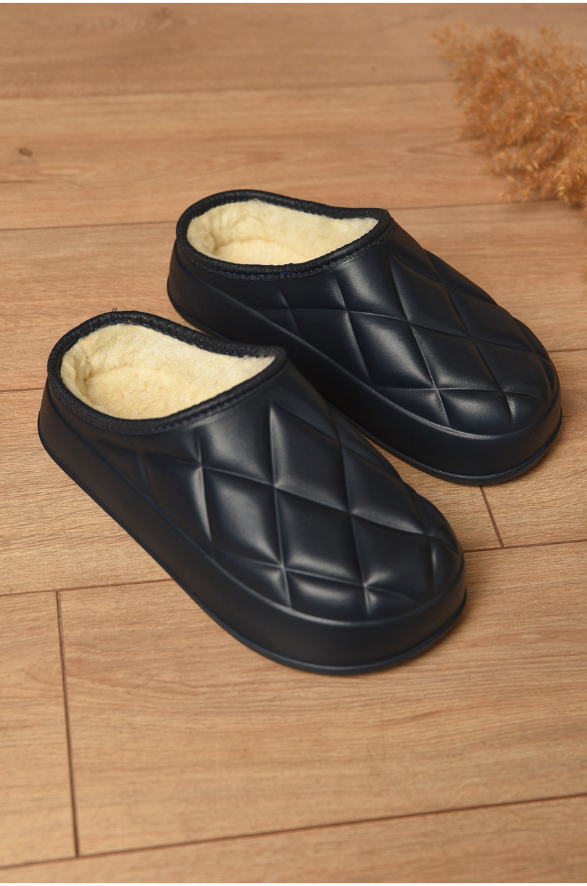 Калоші без задника утеплені темно-синього кольору 602 204888