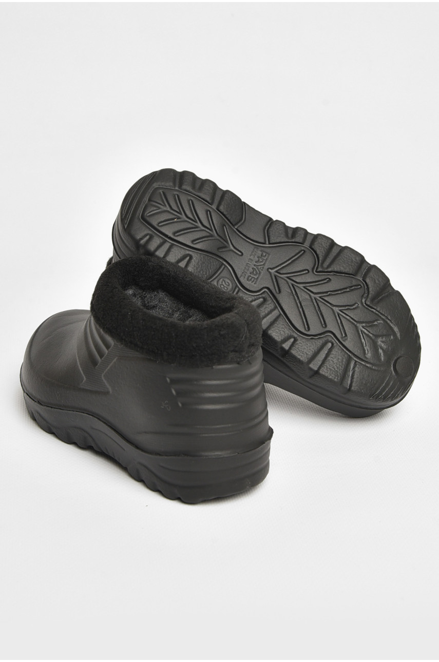 Калоши детские на флисе черного цвета 204889