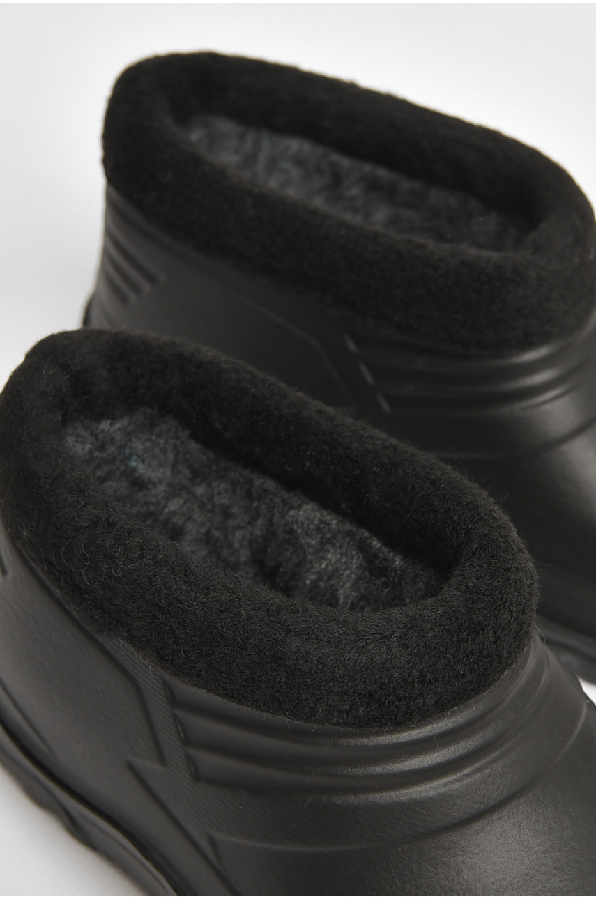 Калоши детские на флисе черного цвета 204889