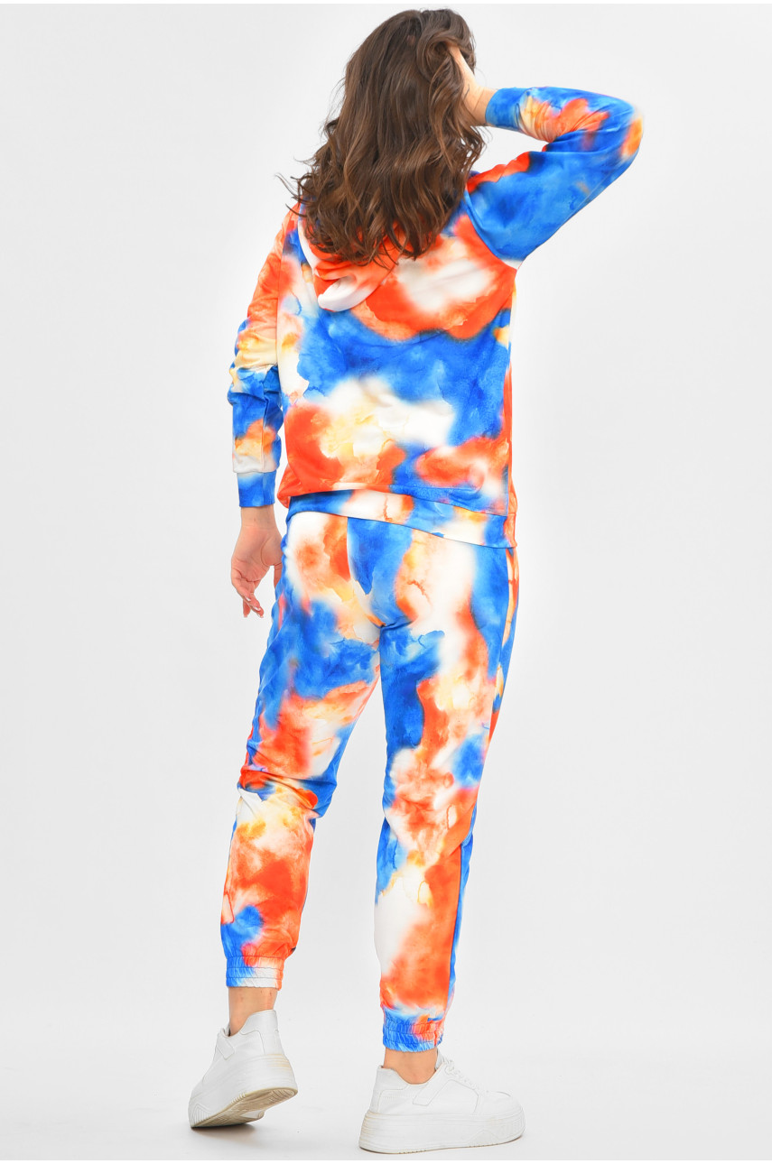 Спортивный костюм женский синего цвета с принтом 204902