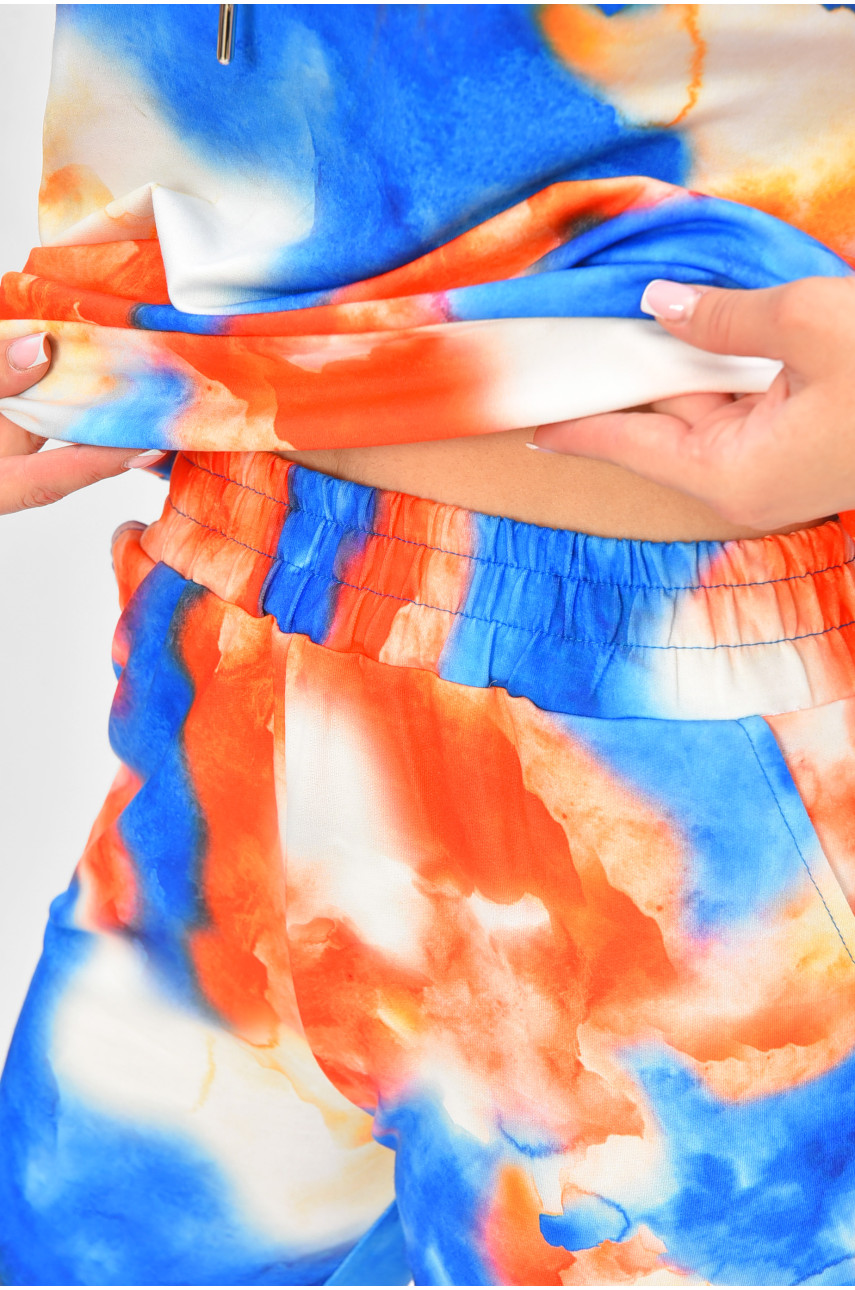 Спортивный костюм женский синего цвета с принтом 204902